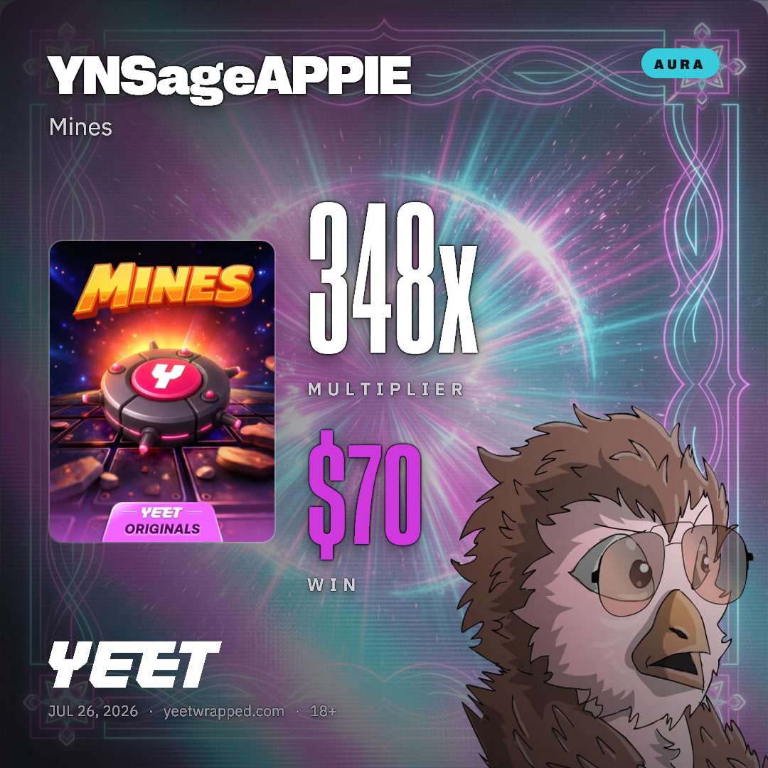 YNSageAPPIE hit 347.6x on Mines