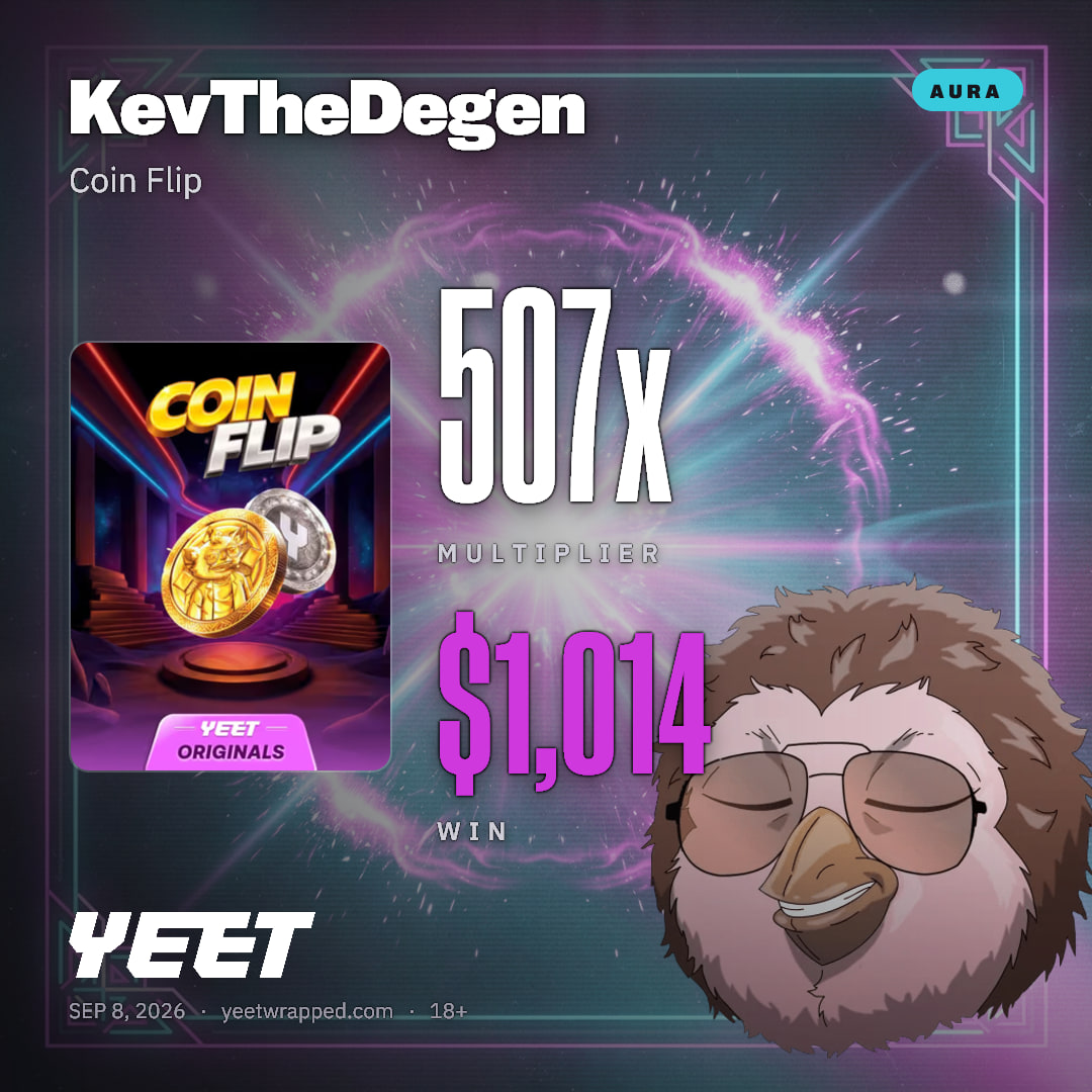 KevTheDegen hit 506.9x on Coin Flip