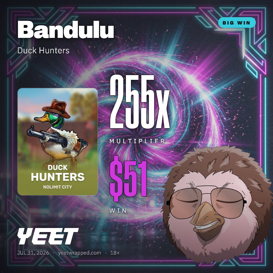 Bandulu hit 254.9x on Duck Hunters