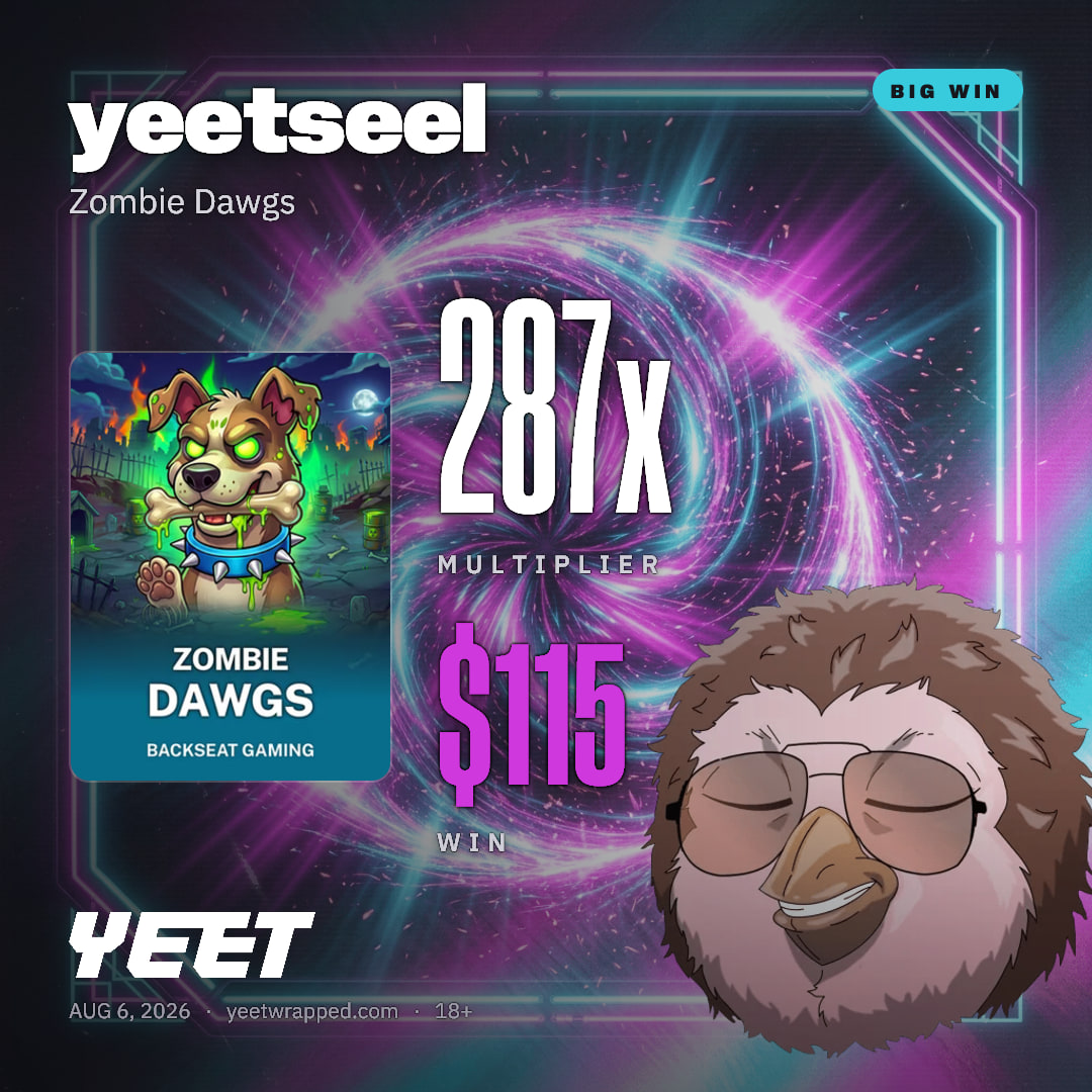 yeetseel hit 286.6x on Zombie Dawgs