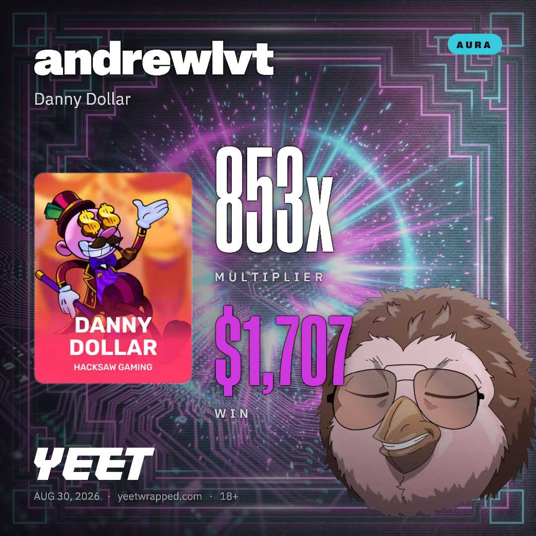 andrewlvt hit 853.4x on Danny Dollar