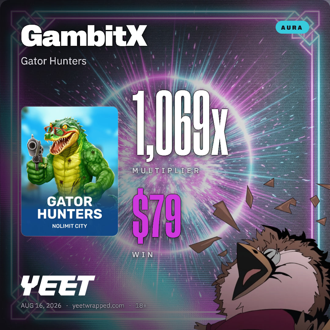 GambitX hit 1,069x on Gator Hunters