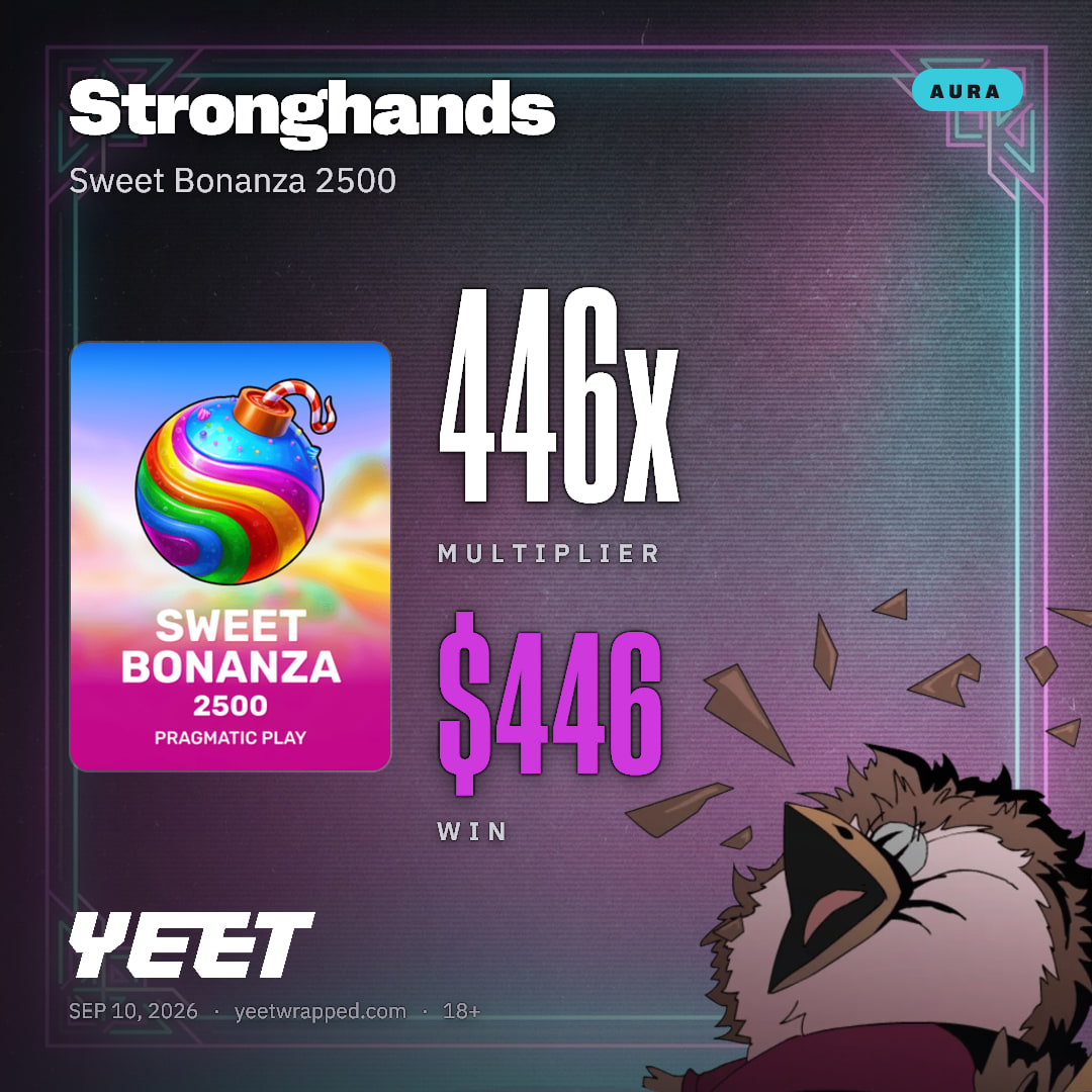Stronghands hit 446.1x on Sweet Bonanza 2500