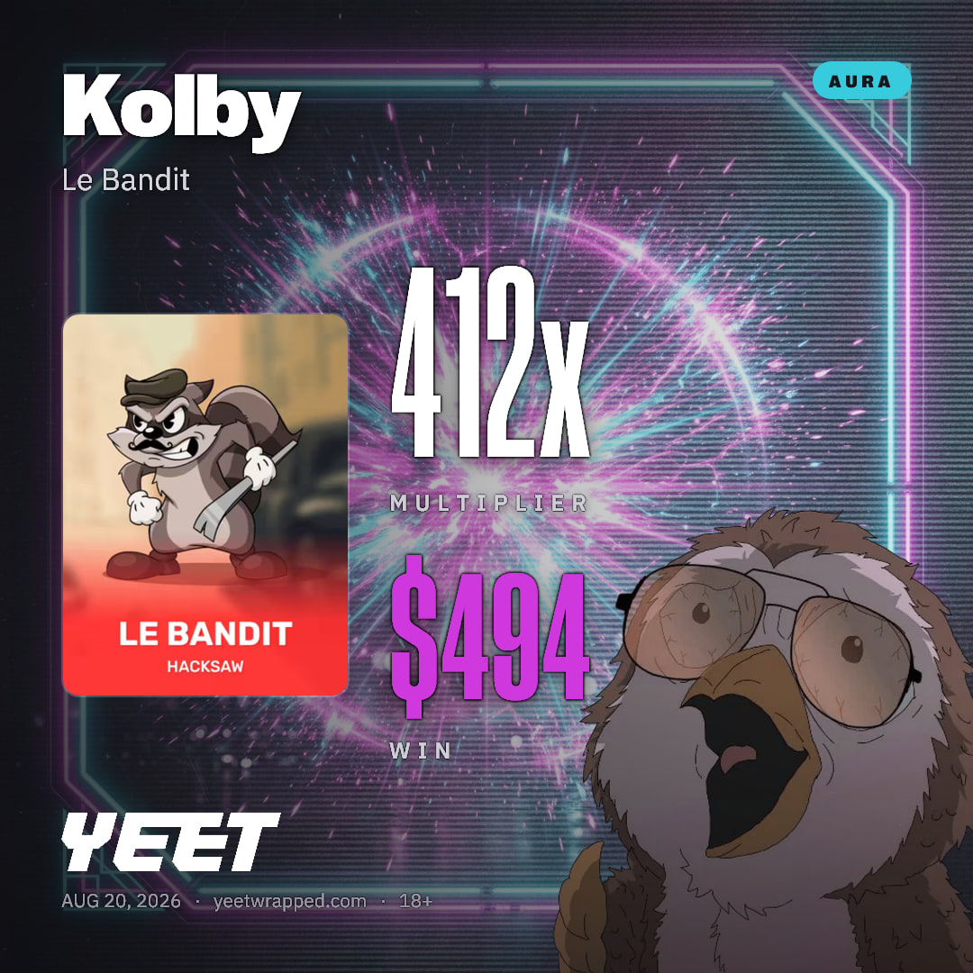 Kolby hit 411.8x on Le Bandit