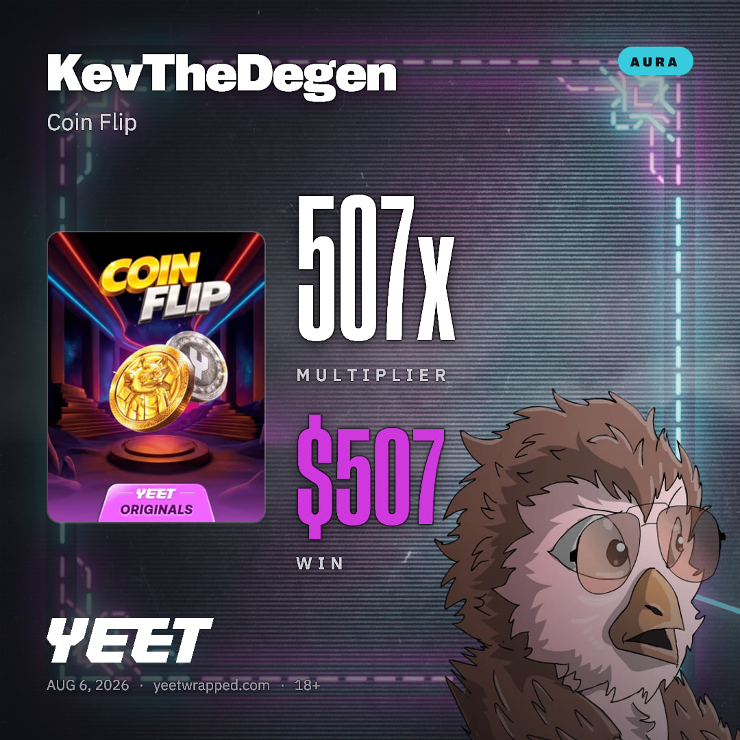 KevTheDegen hit 506.9x on Coin Flip