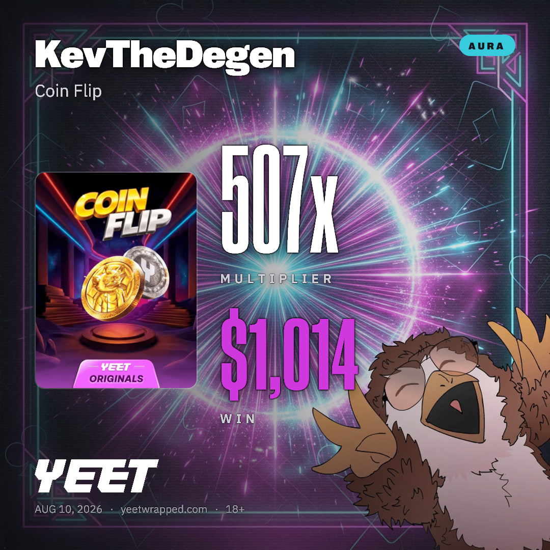 KevTheDegen hit 506.9x on Coin Flip