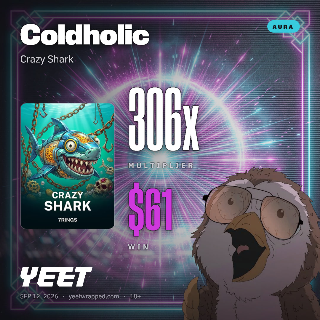 Coldholic hit 306x on Crazy Shark