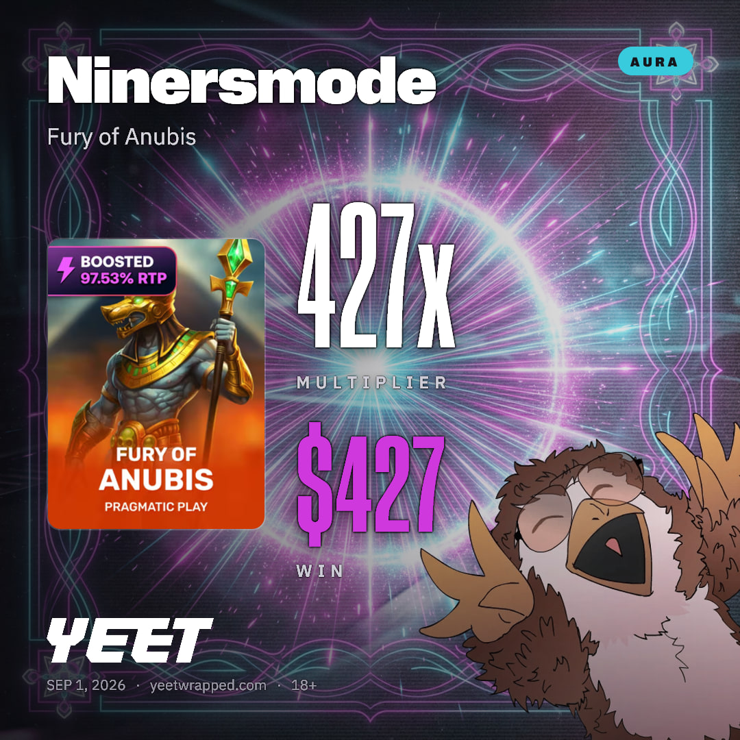 Ninersmode hit 427.2x on Fury of Anubis