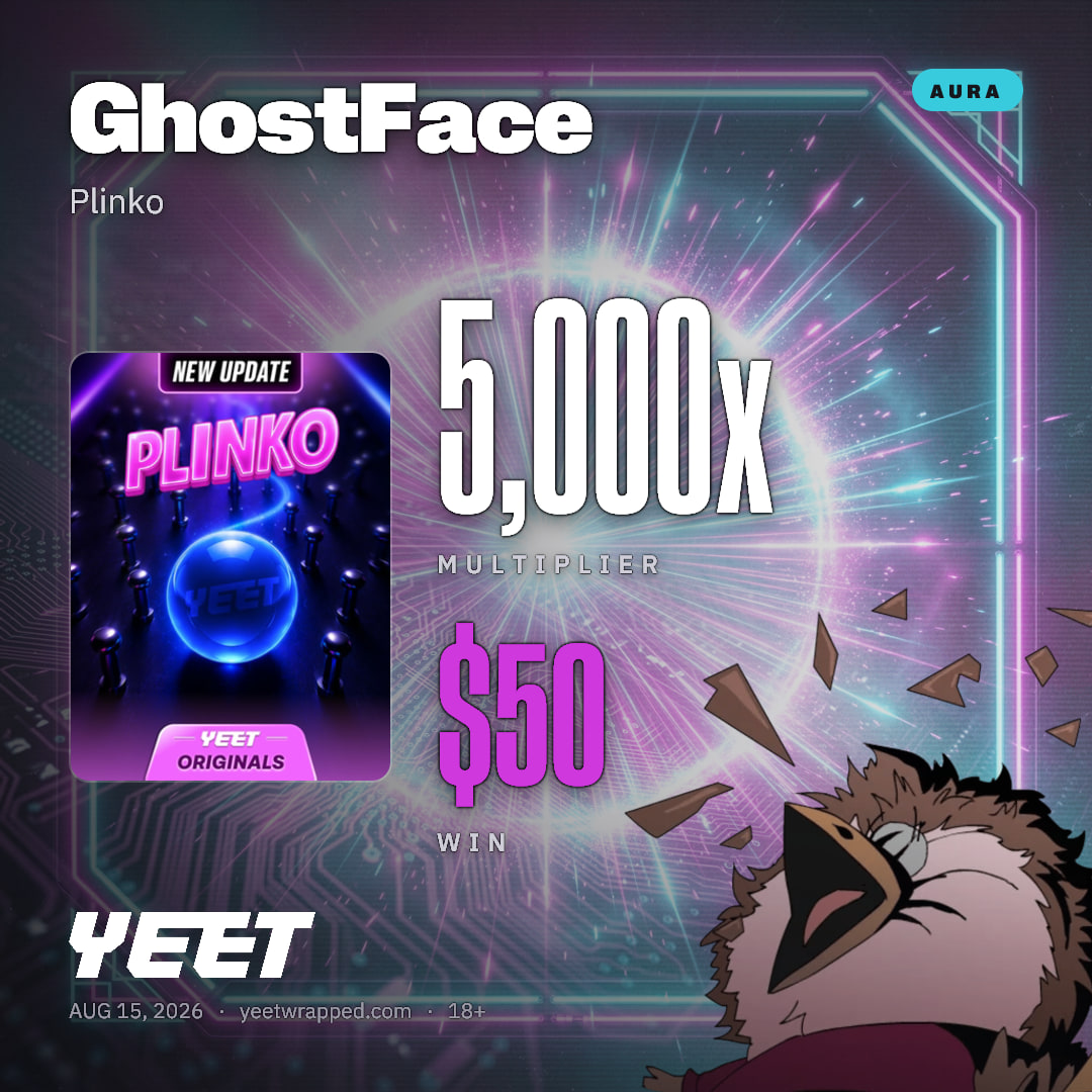 GhostFace hit 5,000x on Plinko
