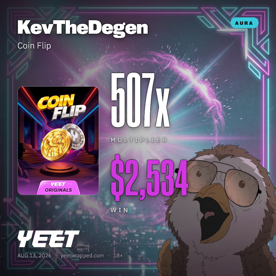 KevTheDegen hit 506.9x on Coin Flip