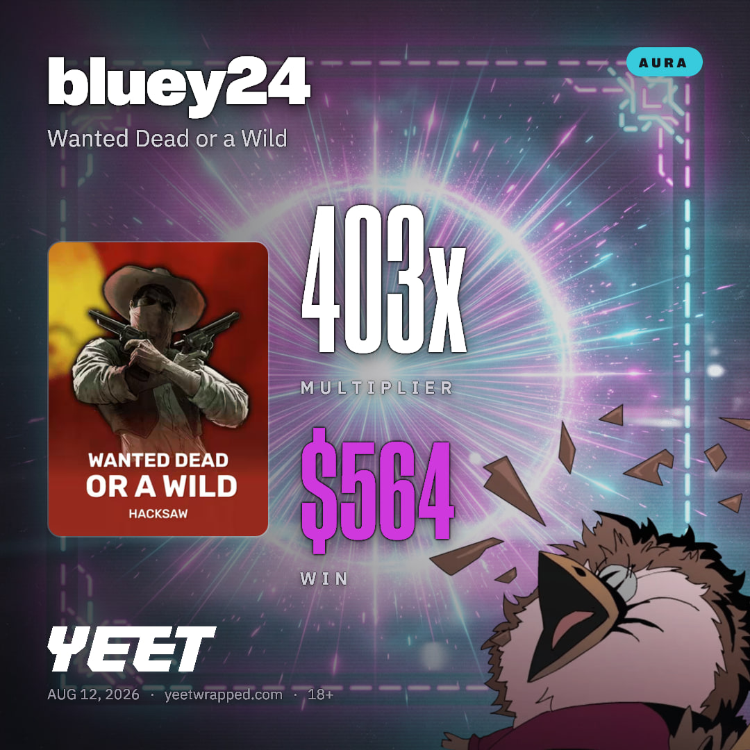 bluey24 hit 402.5x on Wanted Dead or a Wild