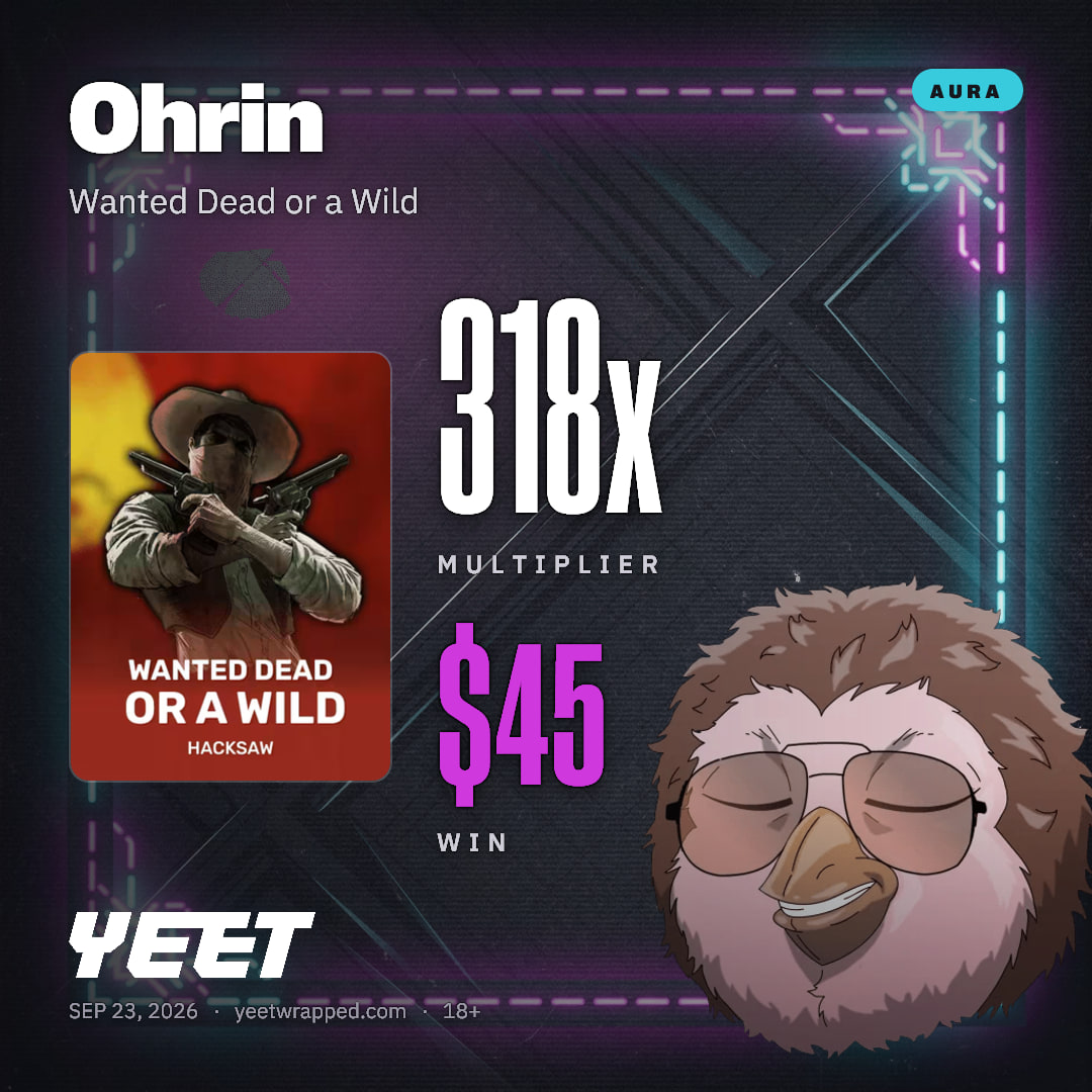 Ohrin hit 317.8x on Wanted Dead or a Wild