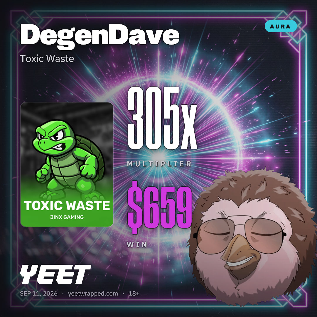DegenDave hit 304.8x on Toxic Waste