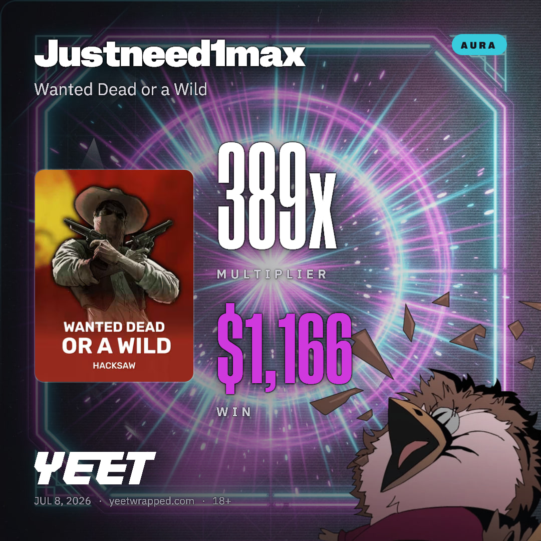 Justneed1max hit 388.6x on Wanted Dead or a Wild
