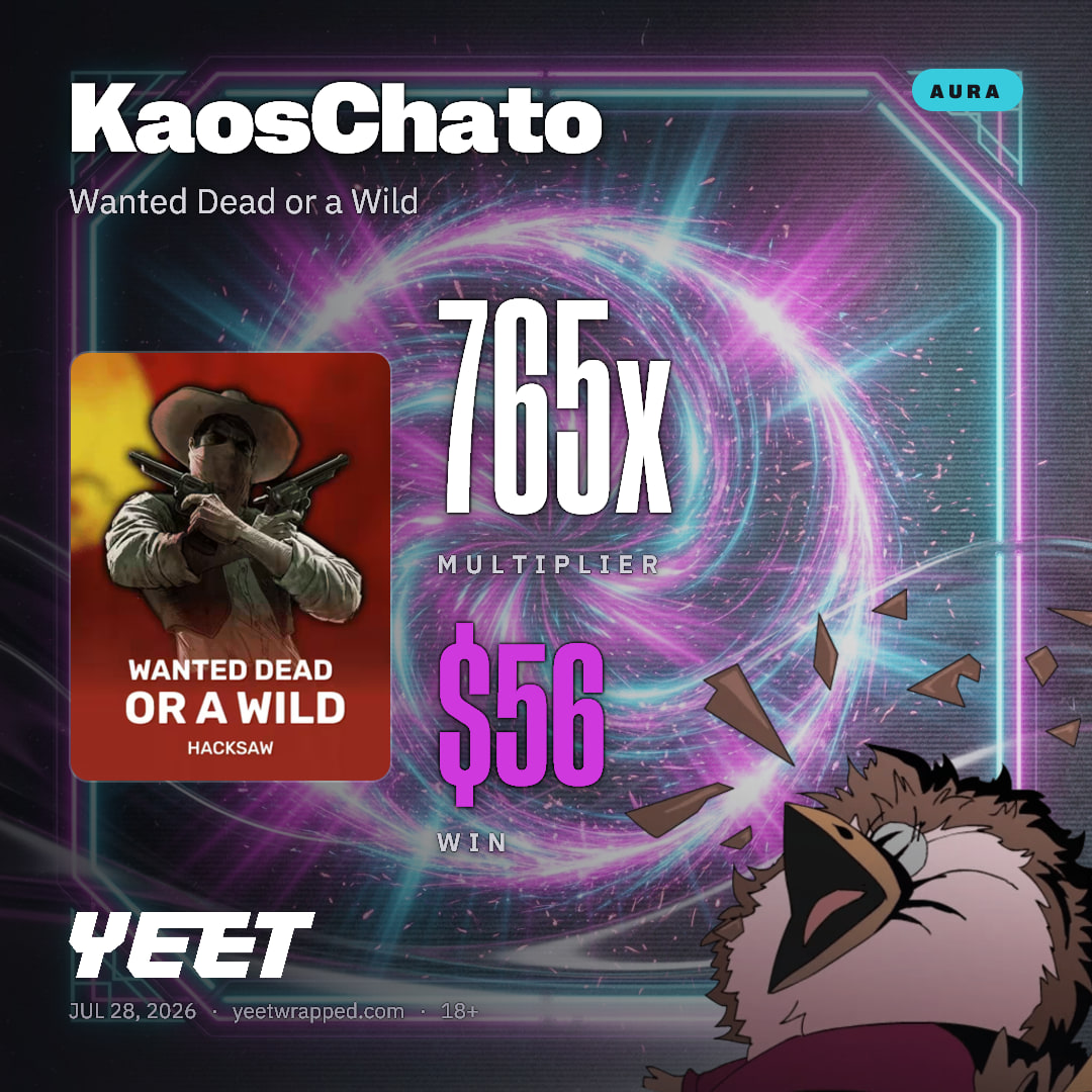 KaosChato hit 764.5x on Wanted Dead or a Wild