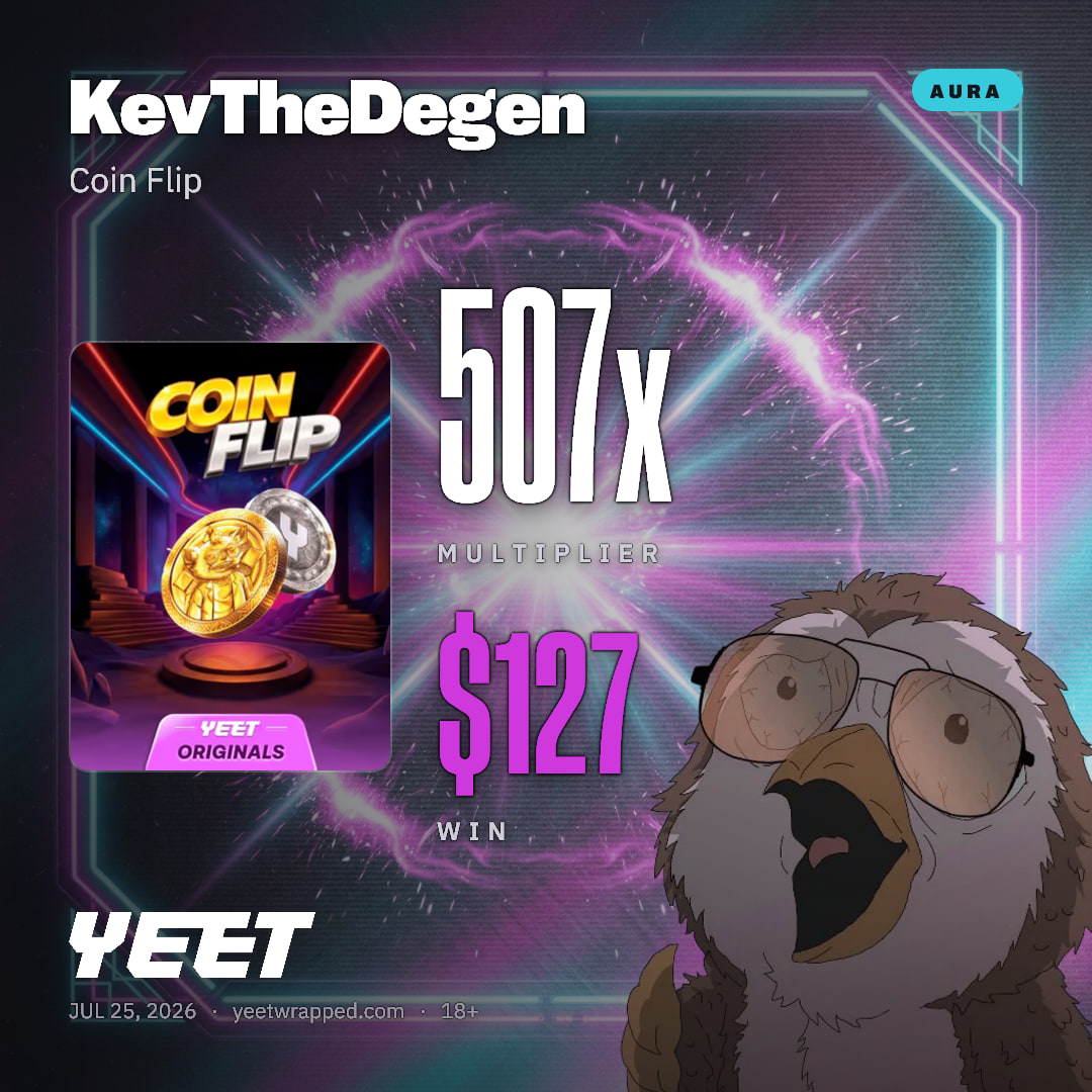 KevTheDegen hit 506.9x on Coin Flip