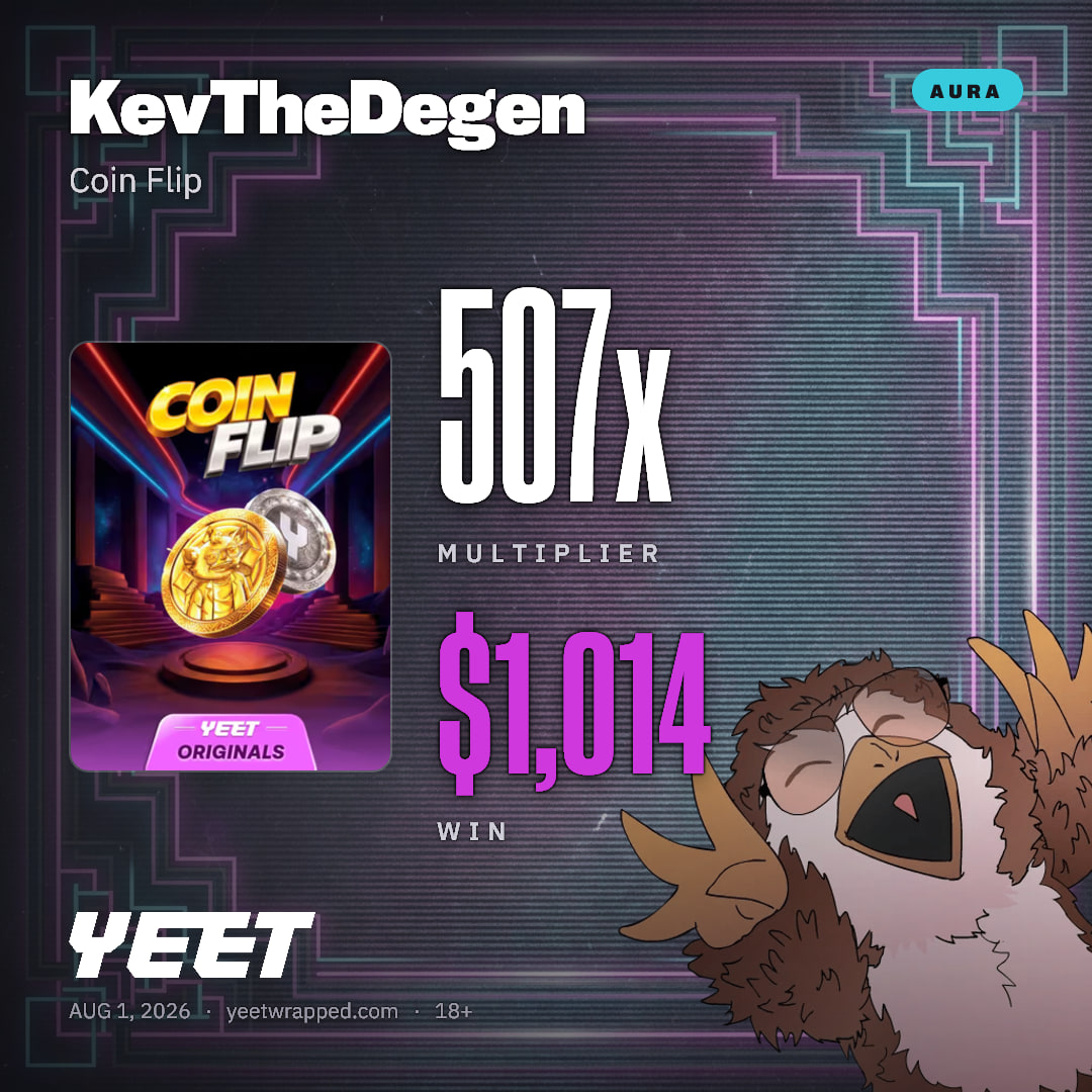 KevTheDegen hit 506.9x on Coin Flip