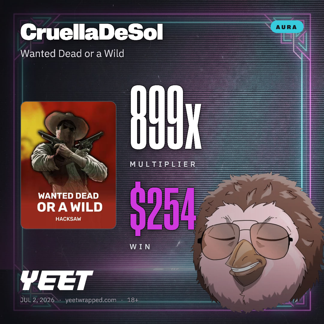 CruellaDeSol hit 899.1x on Wanted Dead or a Wild