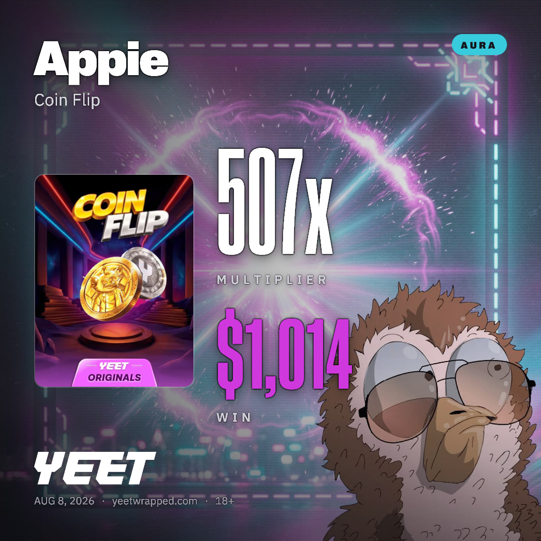 Appie hit 506.9x on Coin Flip
