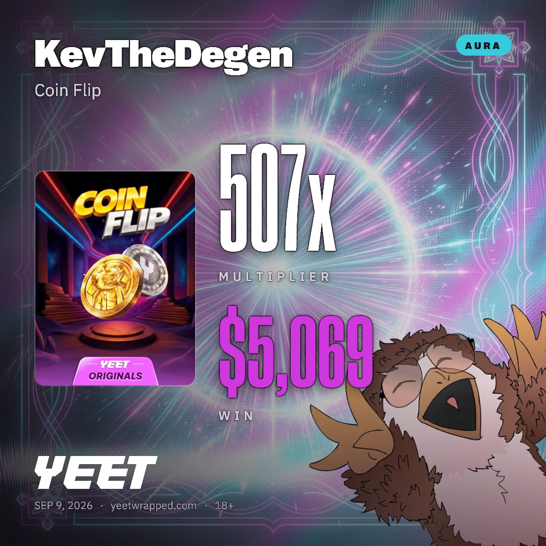 KevTheDegen hit 506.9x on Coin Flip