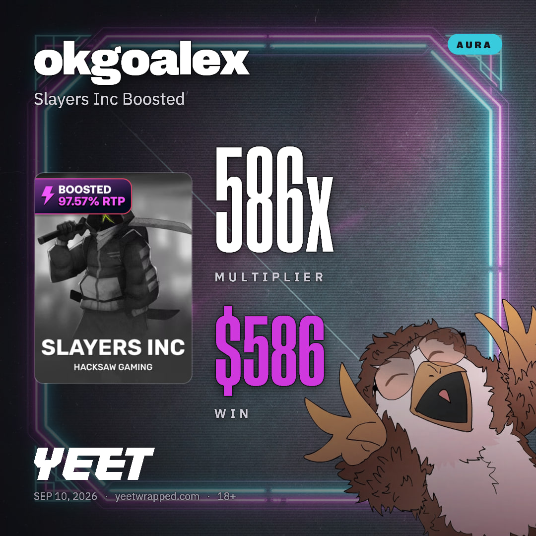 okgoalex hit 585.8x on Slayers Inc Boosted