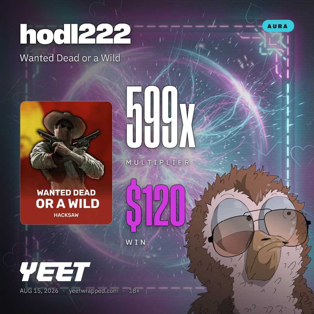hodl222 hit 598.5x on Wanted Dead or a Wild