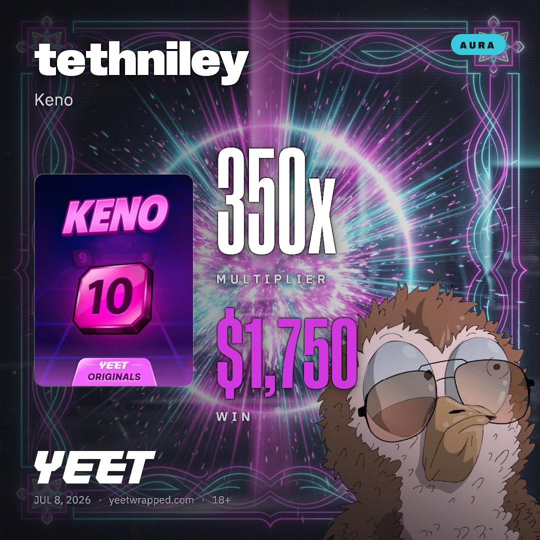 tethniley hit 350x on Keno