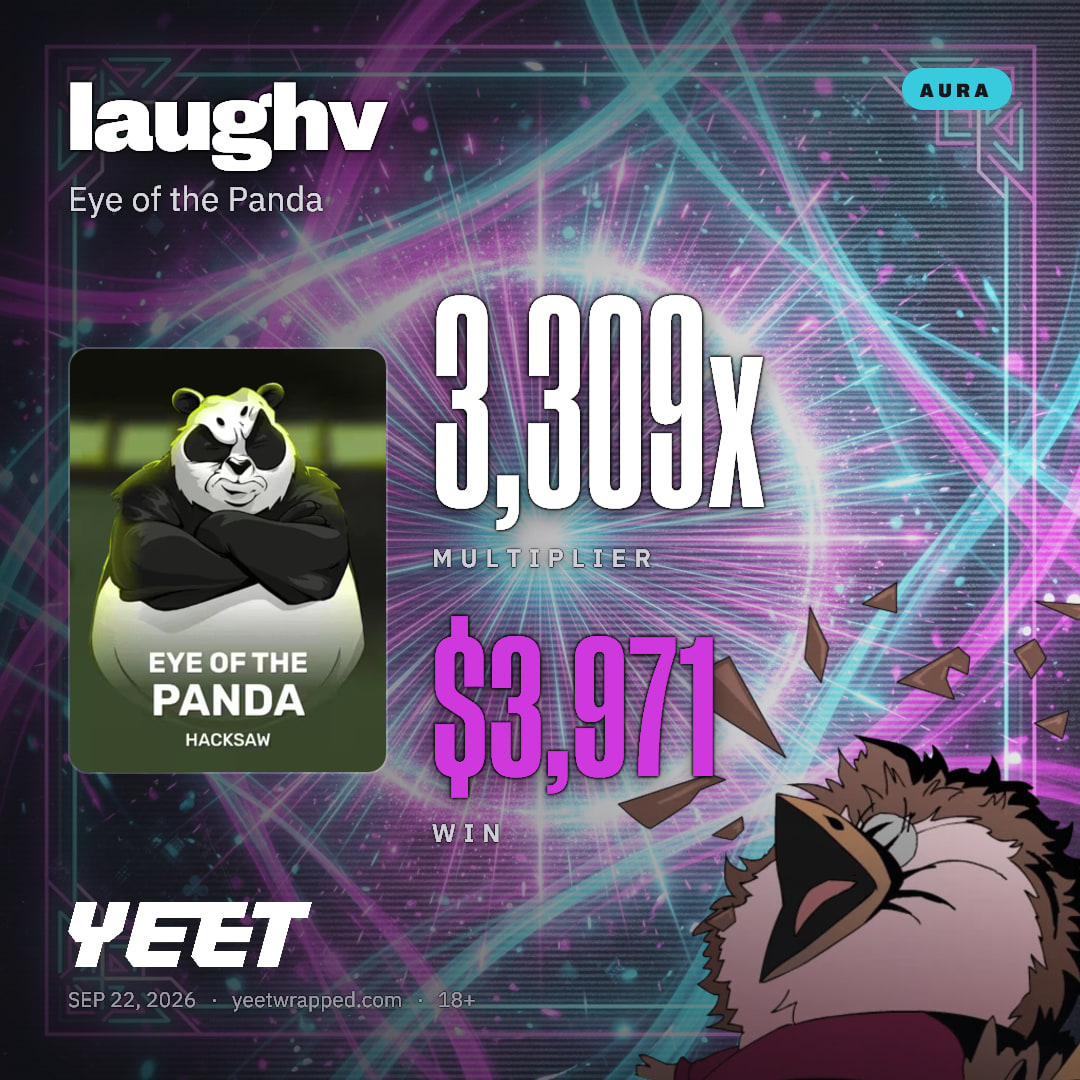 laughv hit 3,309x on Eye of the Panda