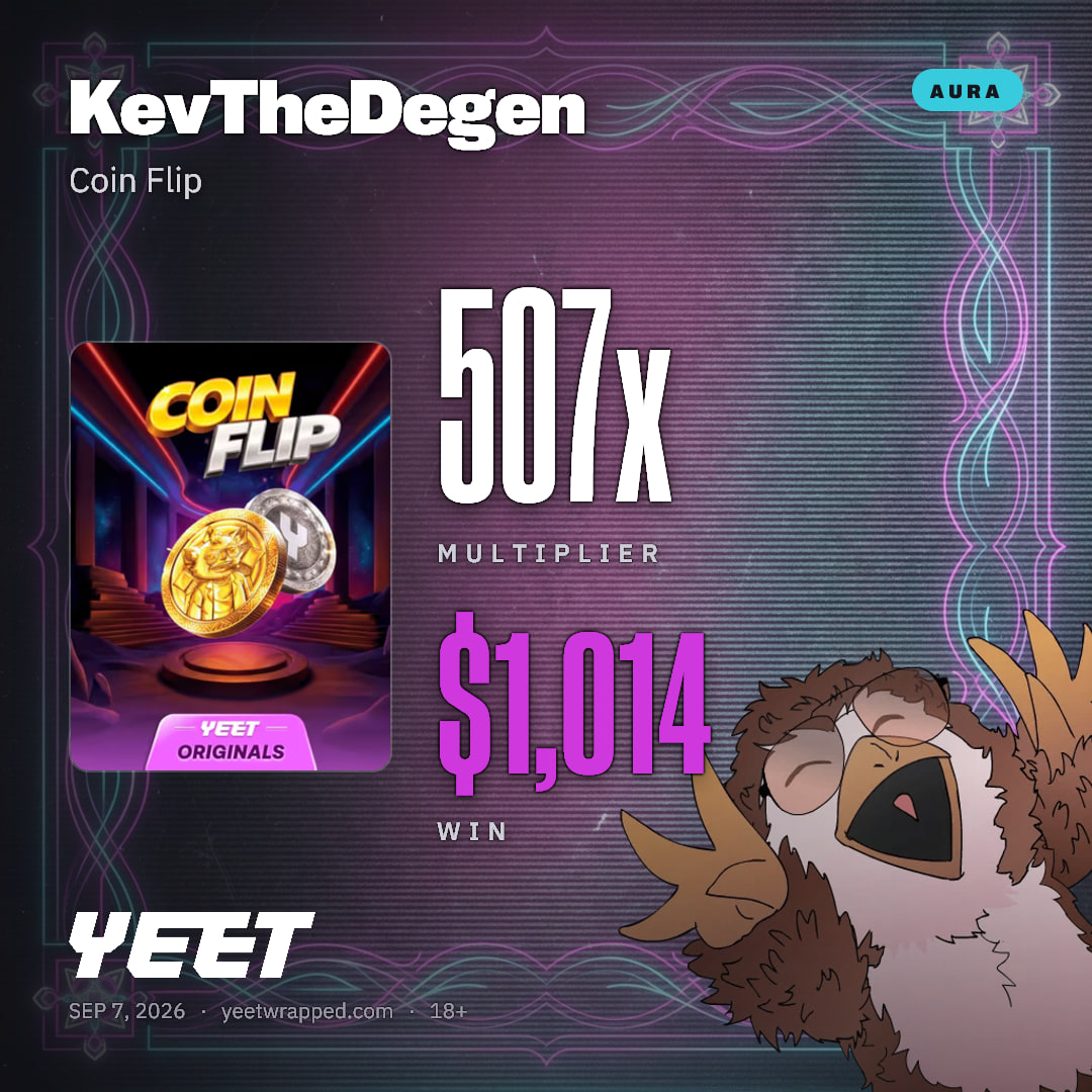KevTheDegen hit 506.9x on Coin Flip