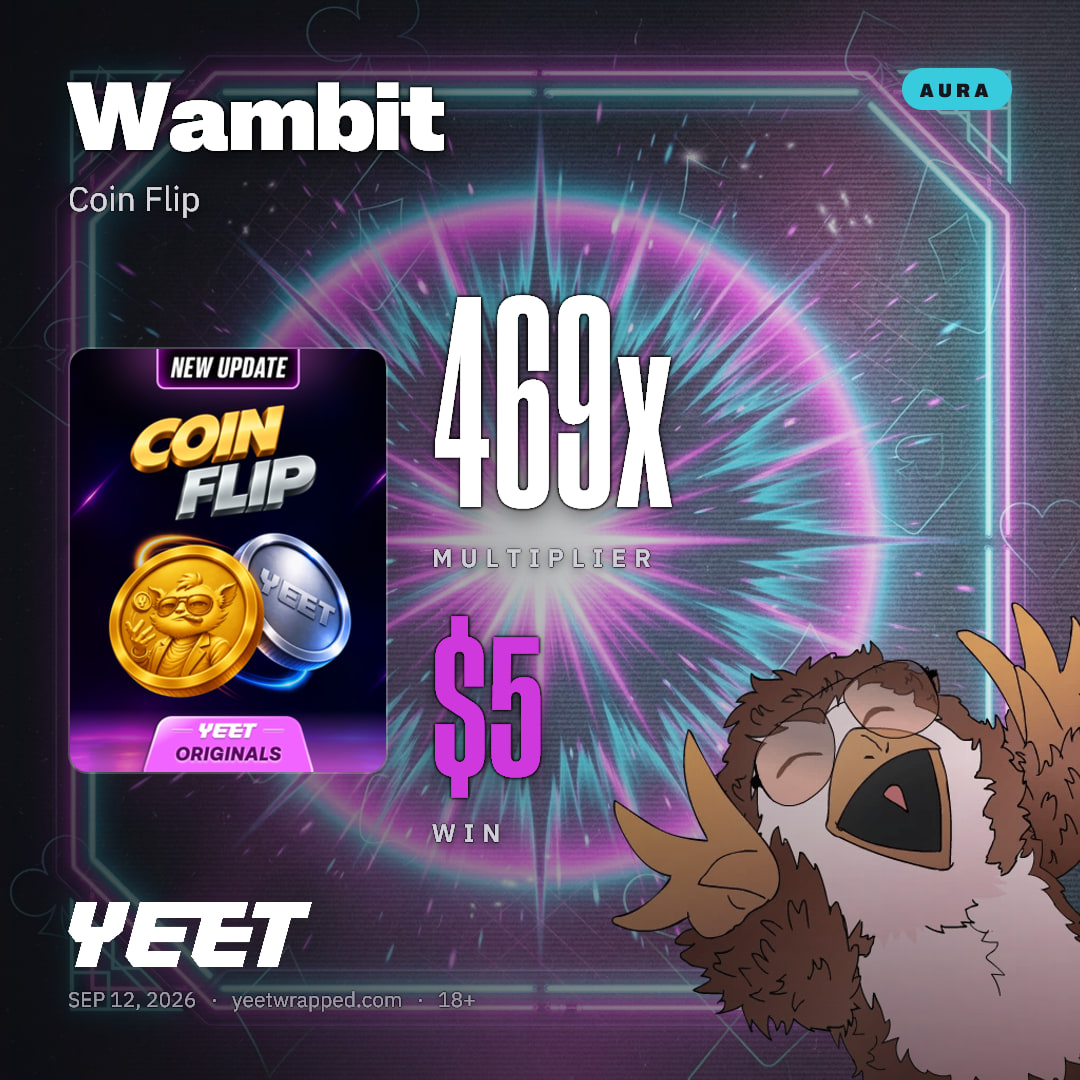 Wambit hit 468.8x on Coin Flip