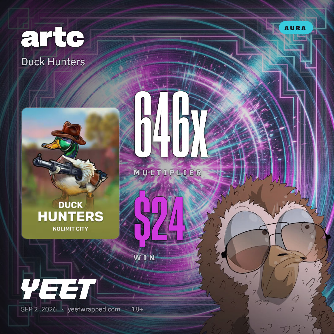 artc hit 645.7x on Duck Hunters