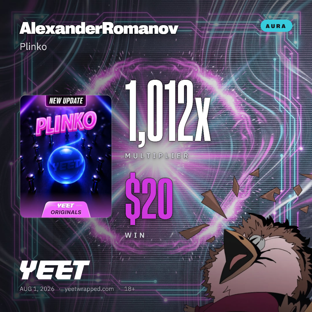 AlexanderRomanov hit 1,012x on Plinko