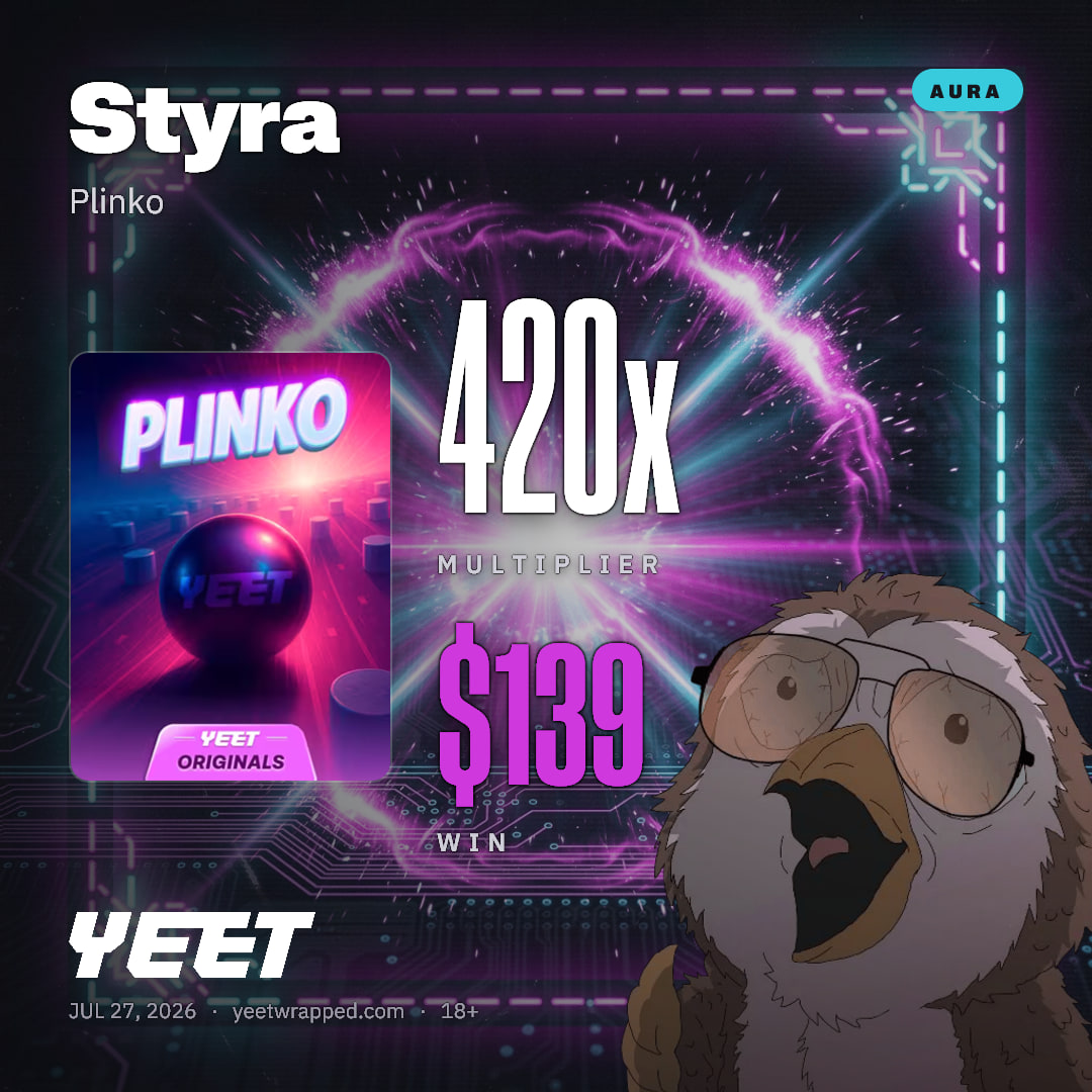 Styra hit 420x on Plinko