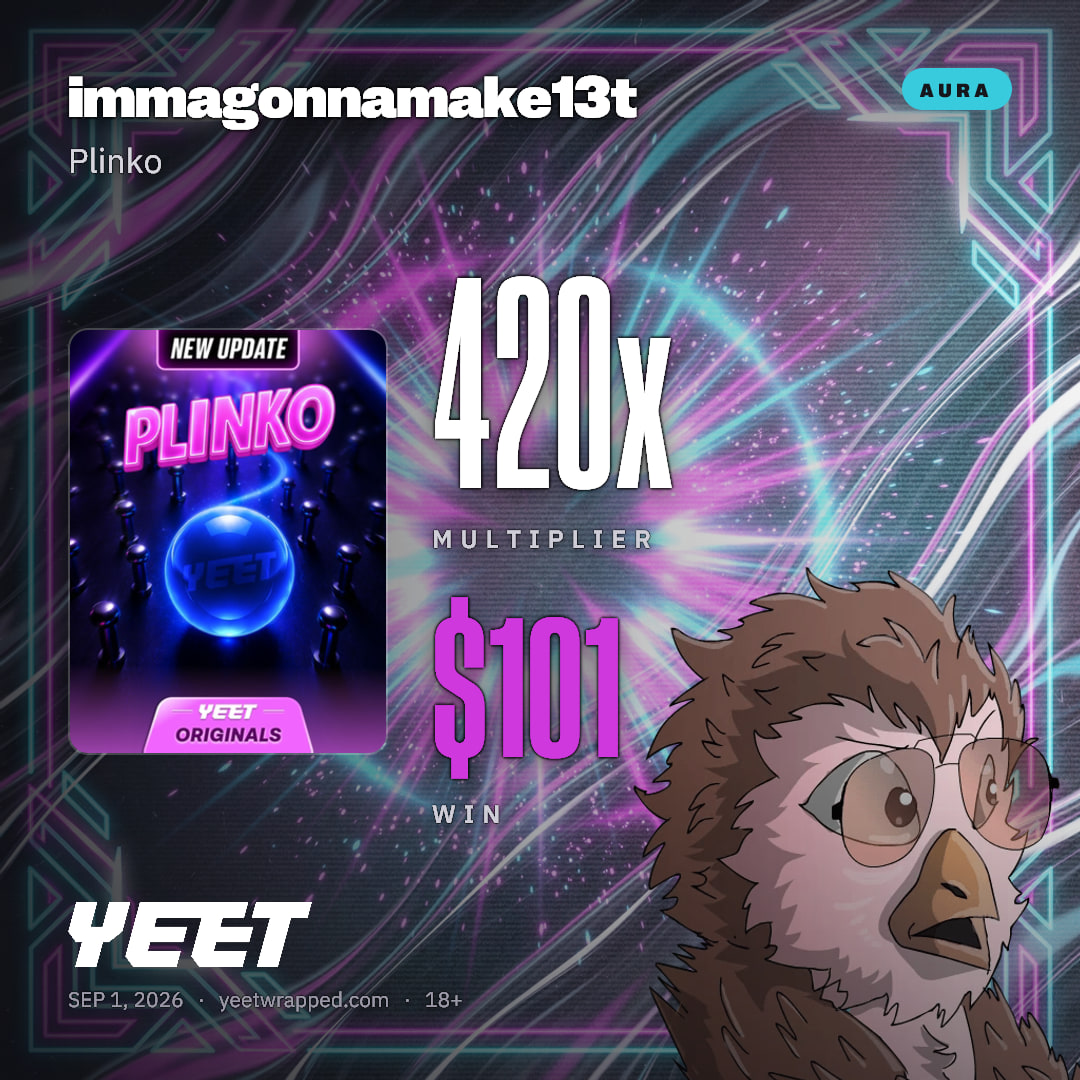 immagonnamake13t hit 420x on Plinko