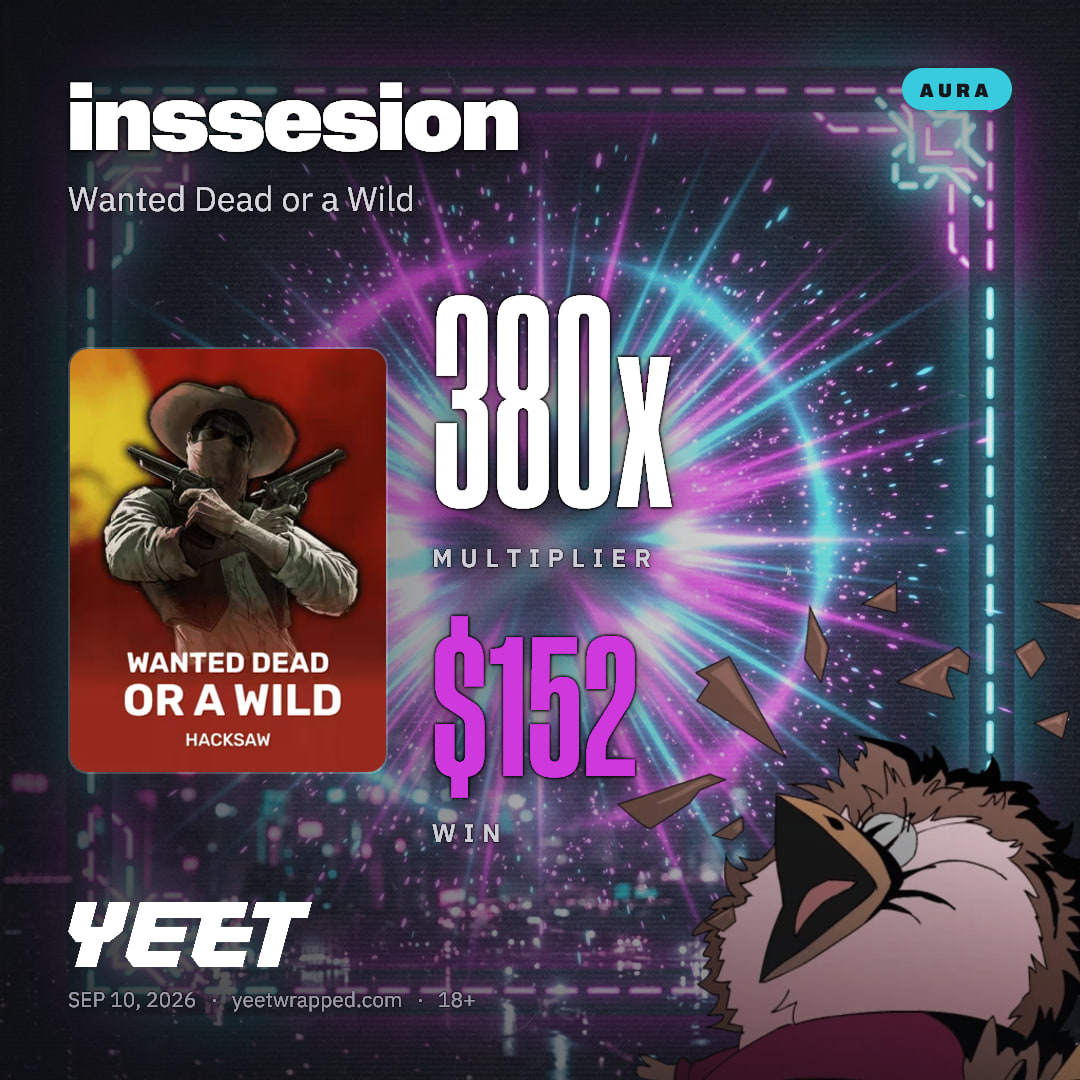 inssesion hit 380.4x on Wanted Dead or a Wild