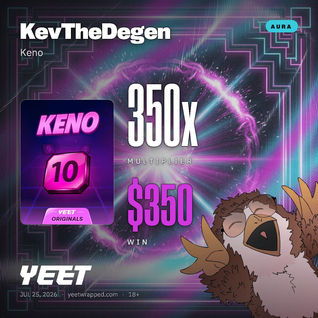 KevTheDegen hit 350x on Keno