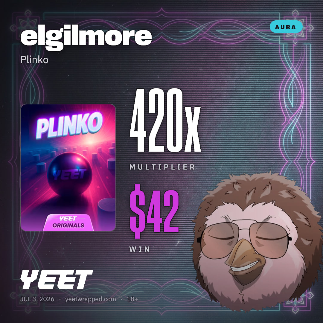 elgilmore hit 420x on Plinko