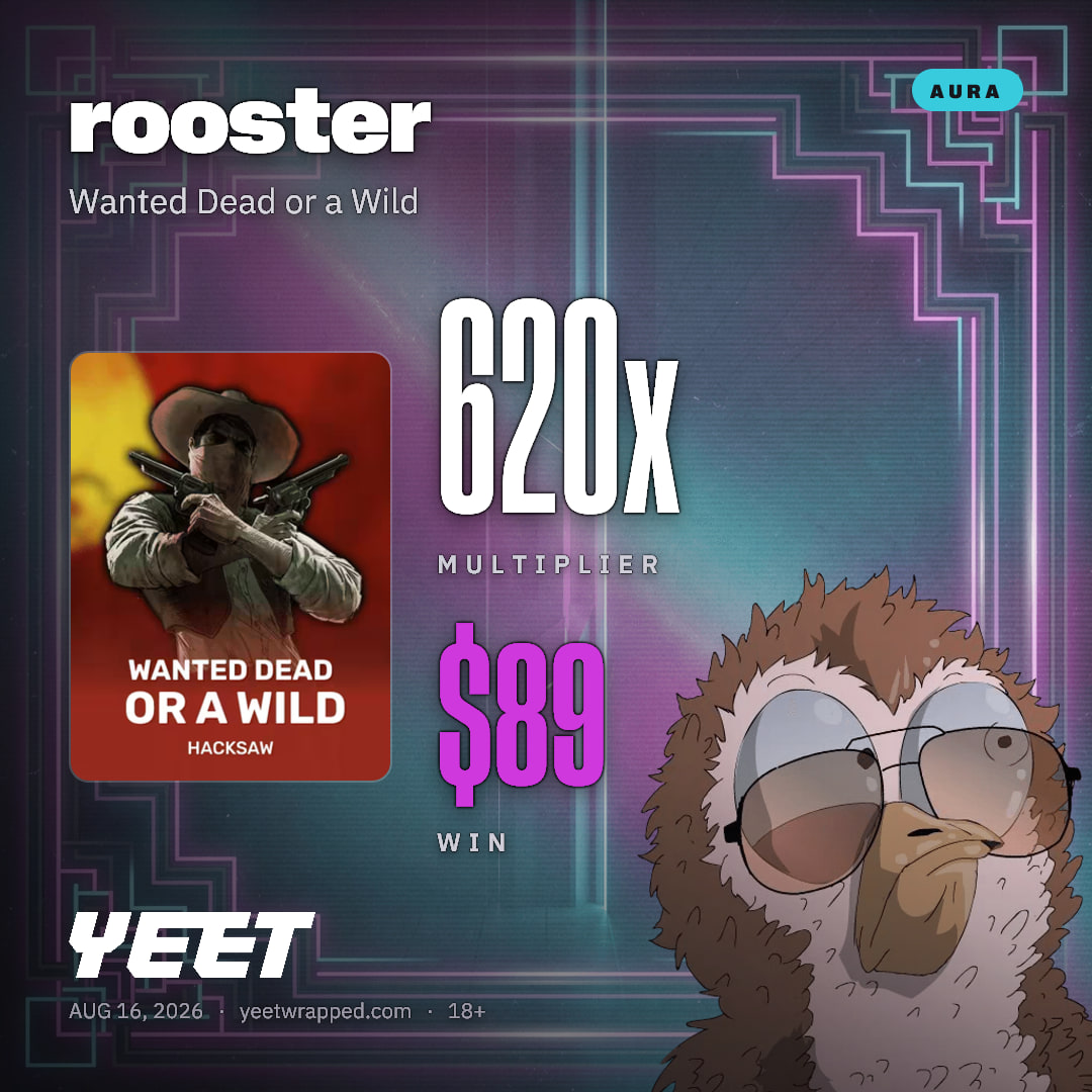 rooster hit 619.7x on Wanted Dead or a Wild