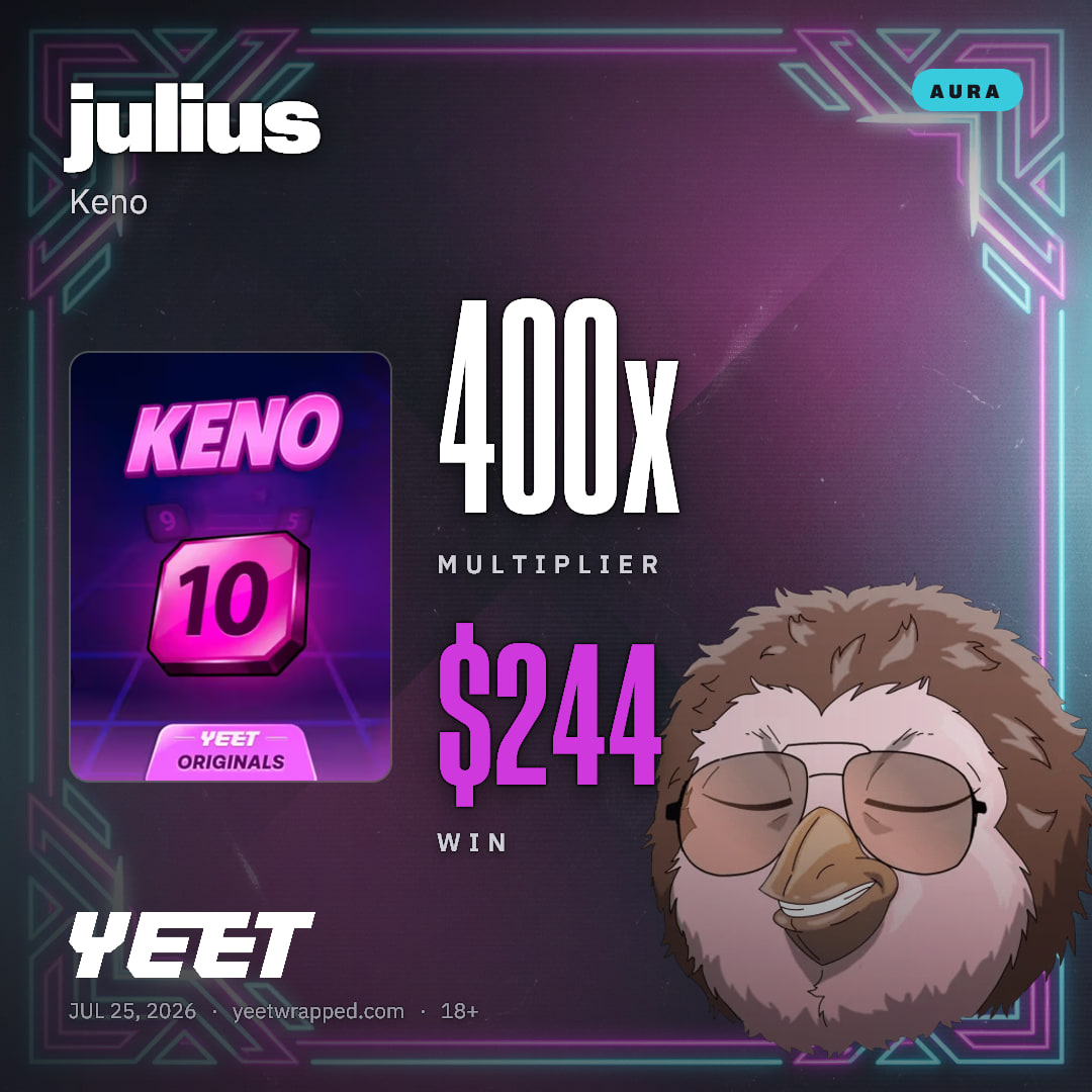 julius hit 400x on Keno
