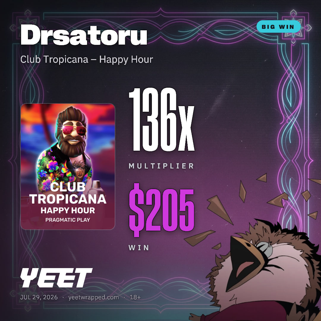Drsatoru hit 136.5x on Club Tropicana – Happy Hour