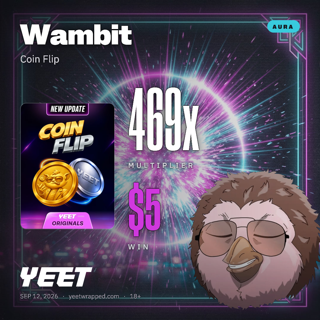 Wambit hit 468.8x on Coin Flip