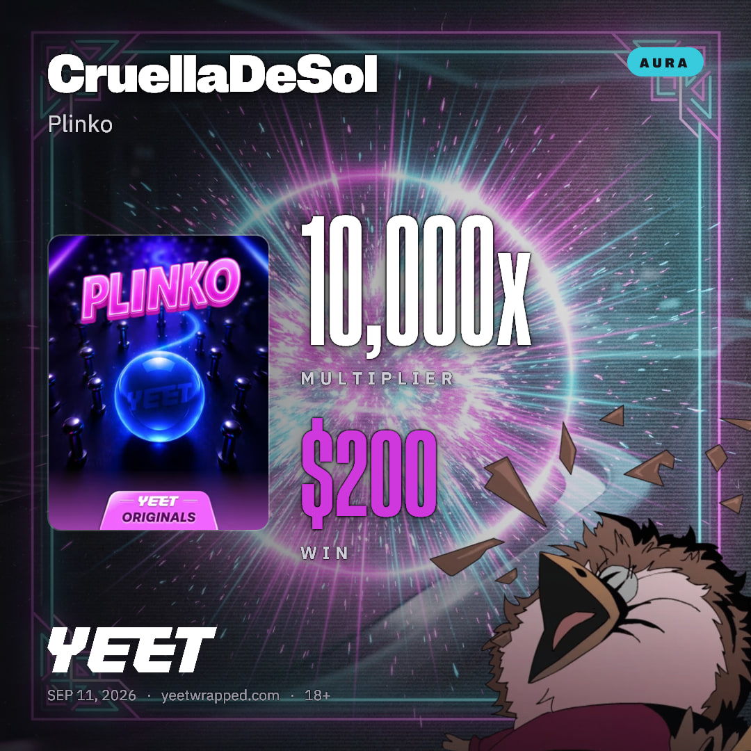 CruellaDeSol hit 10,000x on Plinko