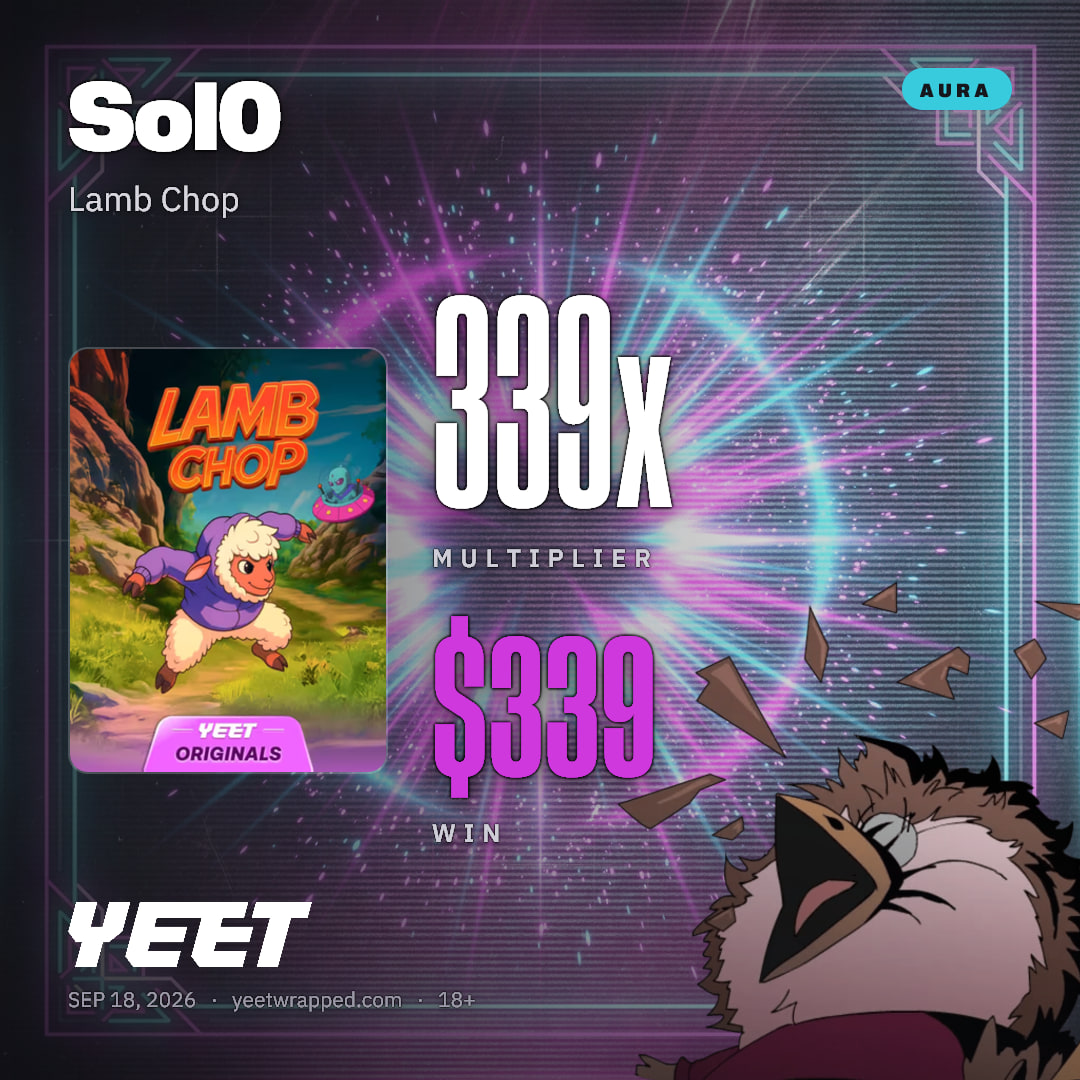 Sol0 hit 338.7x on Lamb Chop