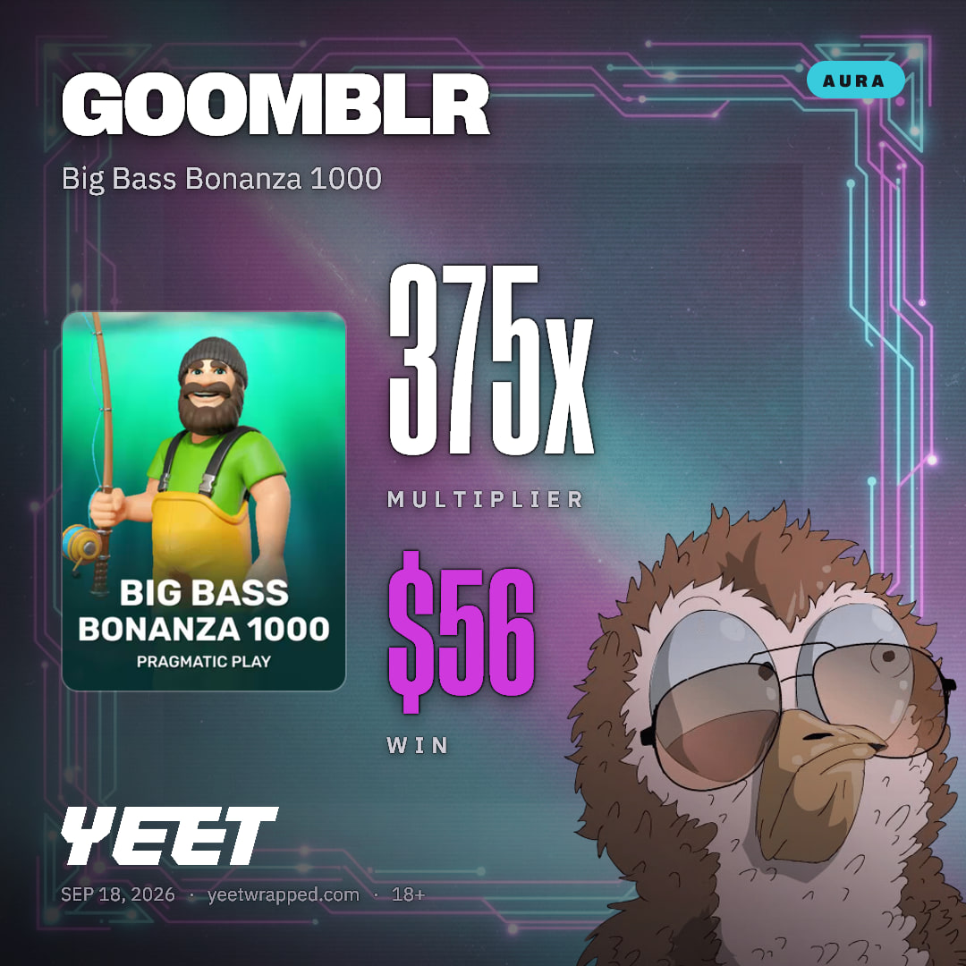 GOOMBLR hit 375.1x on Big Bass Bonanza 1000