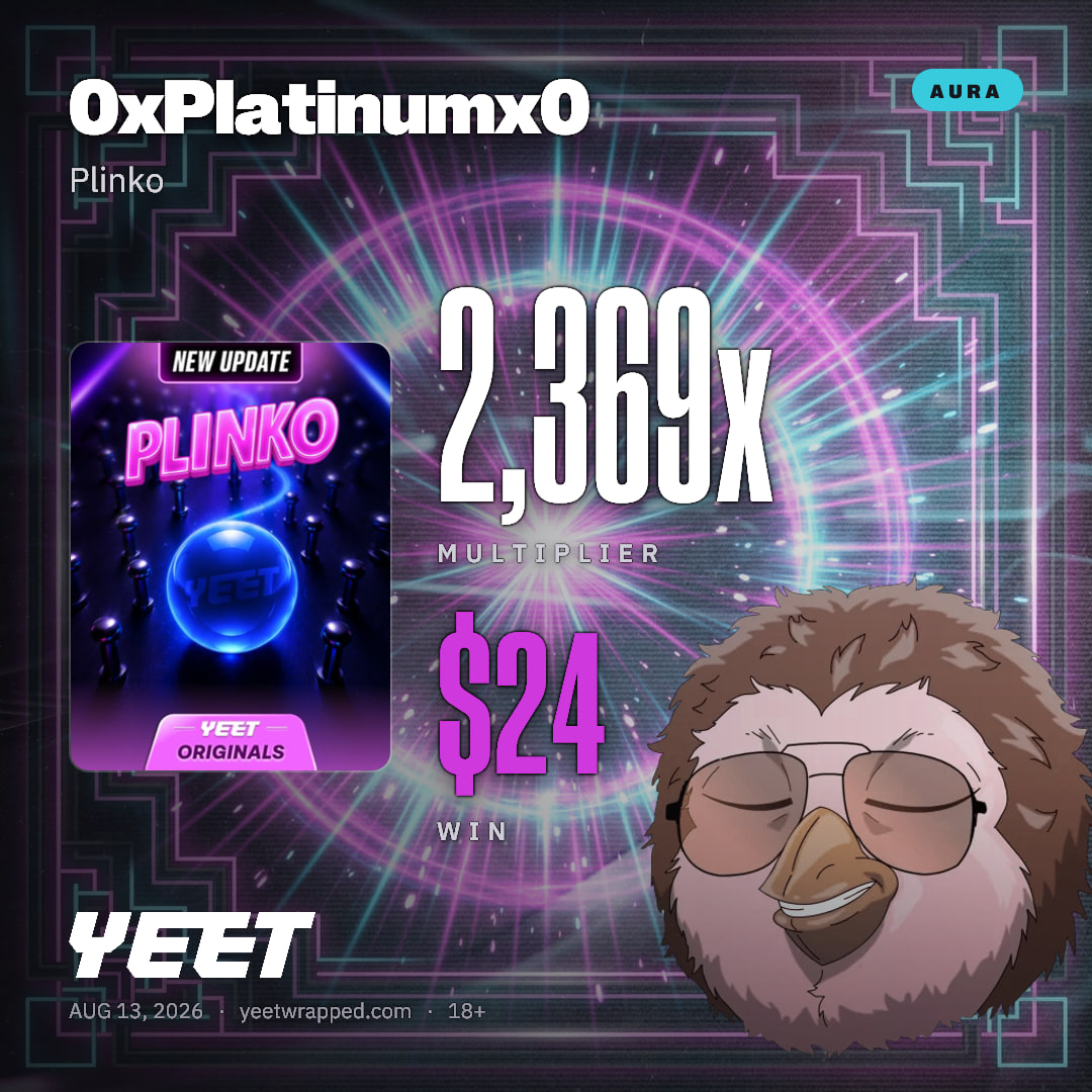 0xPlatinumx0 hit 2,369x on Plinko