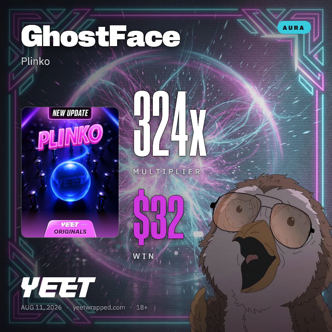 GhostFace hit 324x on Plinko