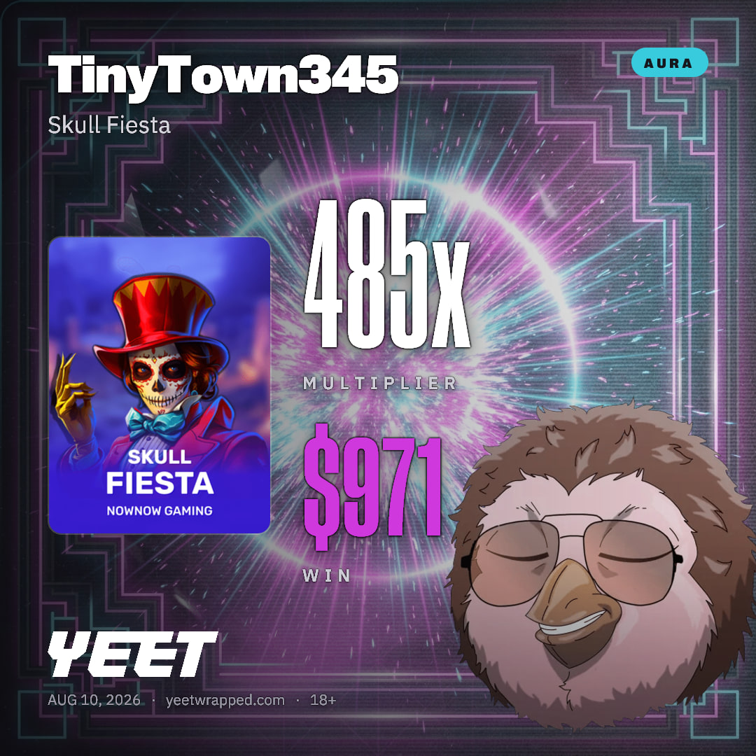 TinyTown345 hit 485.4x on Skull Fiesta
