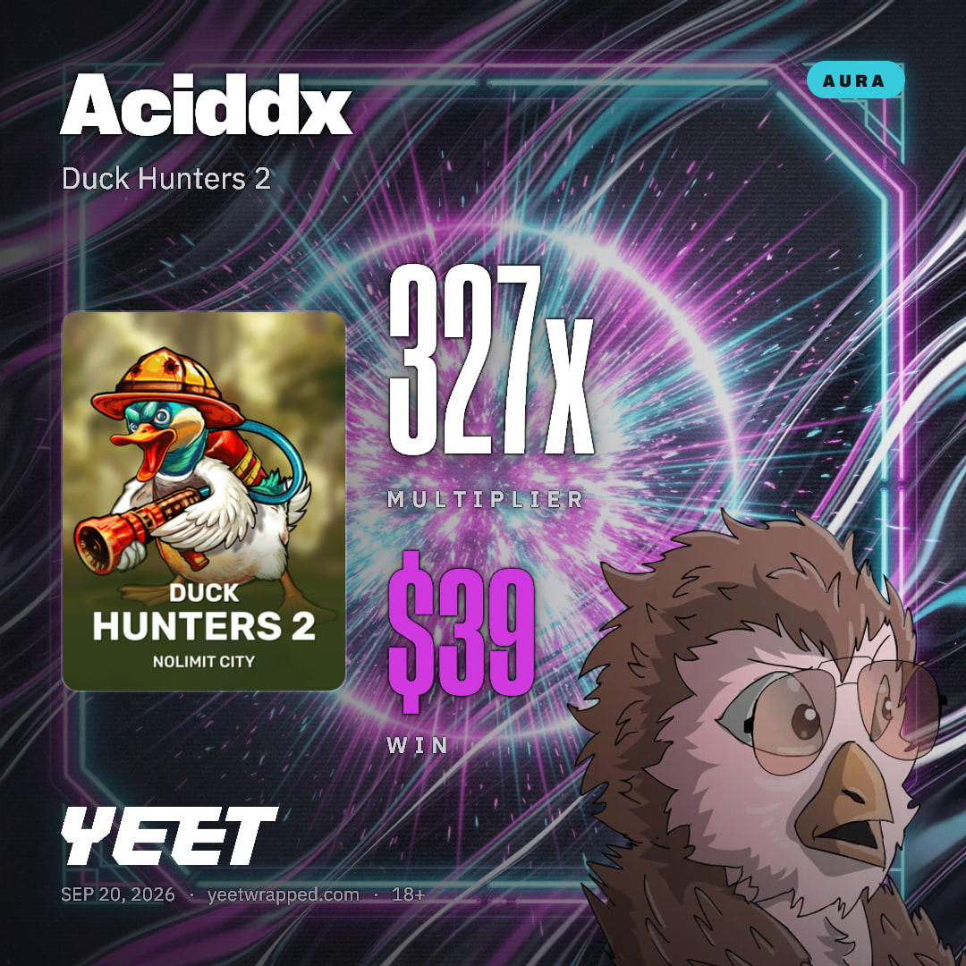 Aciddx hit 326.7x on Duck Hunters 2