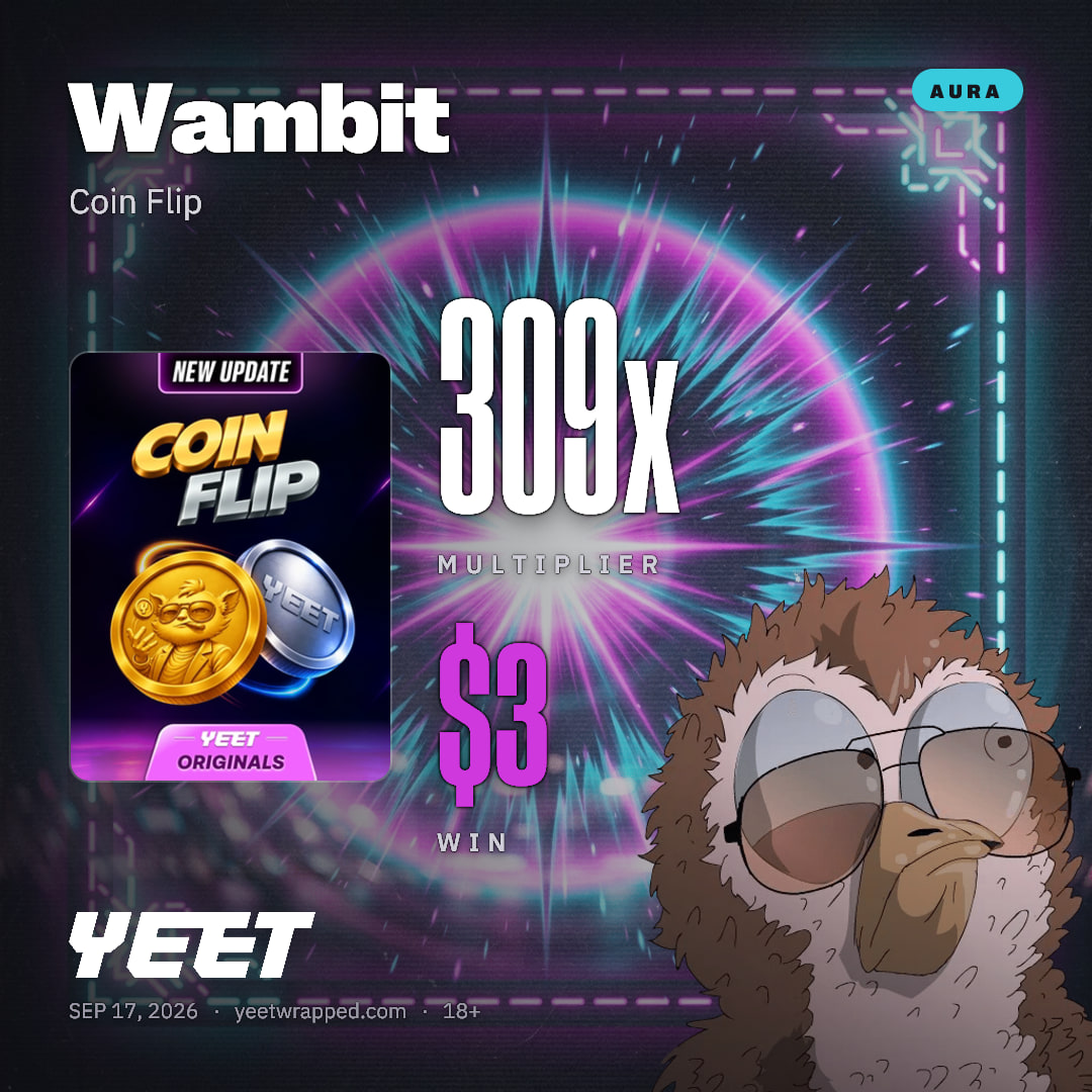 Wambit hit 308.8x on Coin Flip