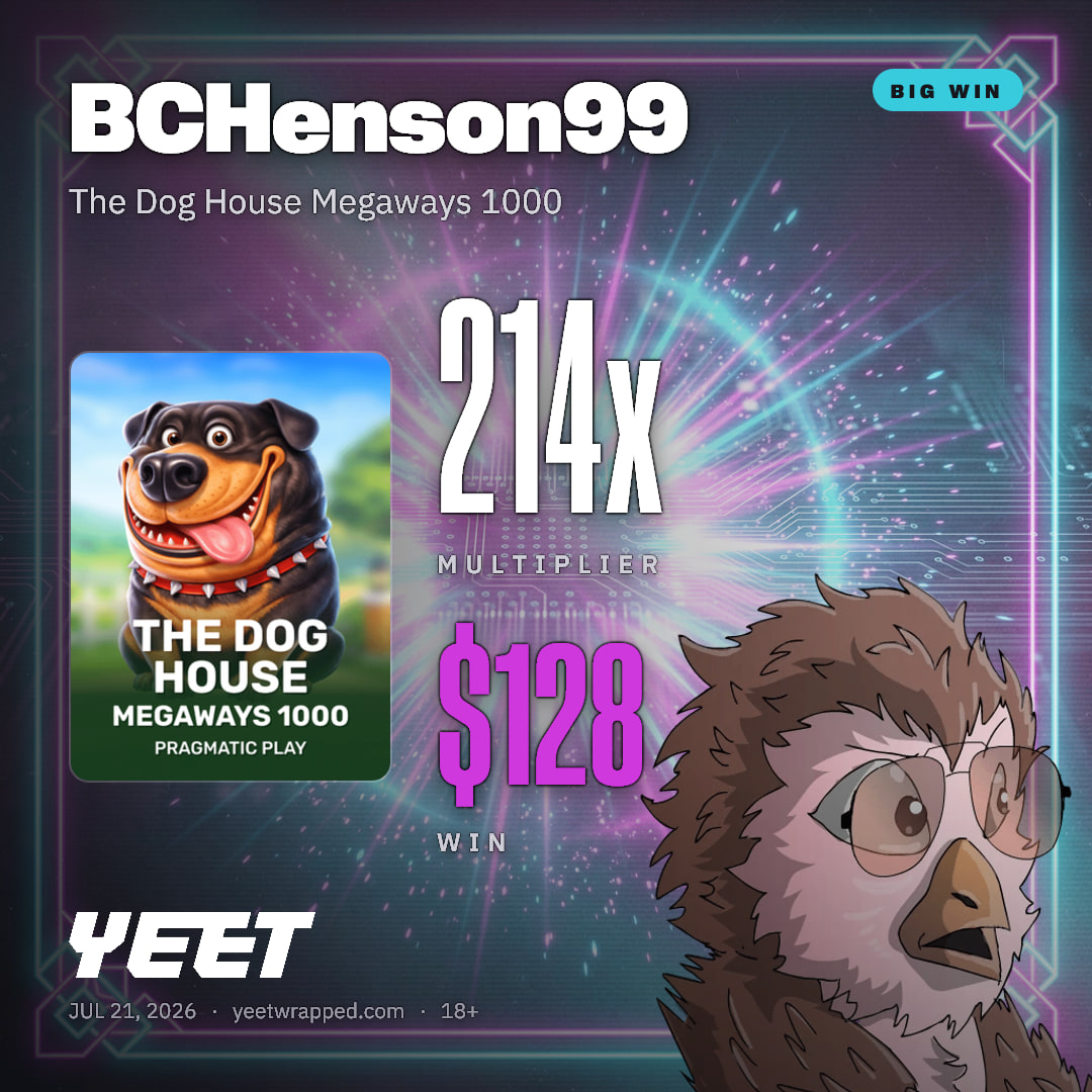 BCHenson99 hit 214.1x on The Dog House Megaways 1000